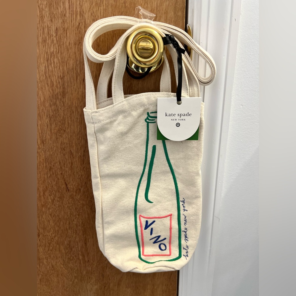 ♠️Wine Embroidered Canvas Tote Bag - kate spade new york x Target Natural